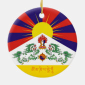 vlag Tibet en sneeuwballingen, mantra- de Himalaya Keramisch Ornament (Achterkant)