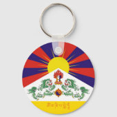 vlag Tibet en sneeuwballingen, mantra- de Himalaya Sleutelhanger (Voorkant)