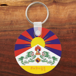 vlag Tibet en sneeuwballingen, mantra- de Himalaya Sleutelhanger