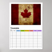vlag/tijdschema voor Canada/gerunged Poster (Voorkant)
