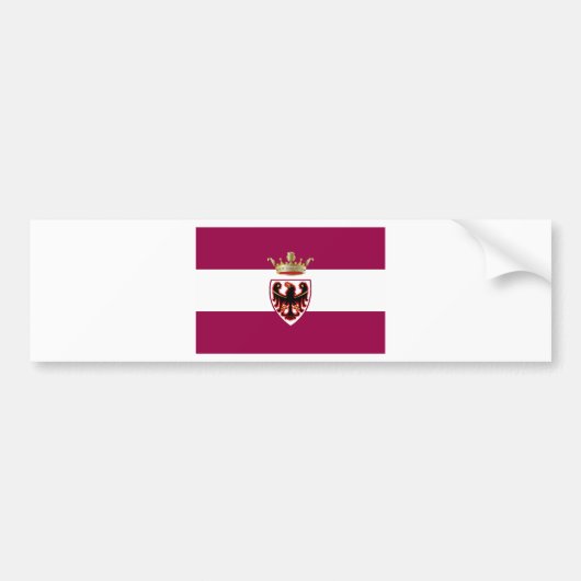 Vlag Trentino (Italië) Bumpersticker (Voorkant)