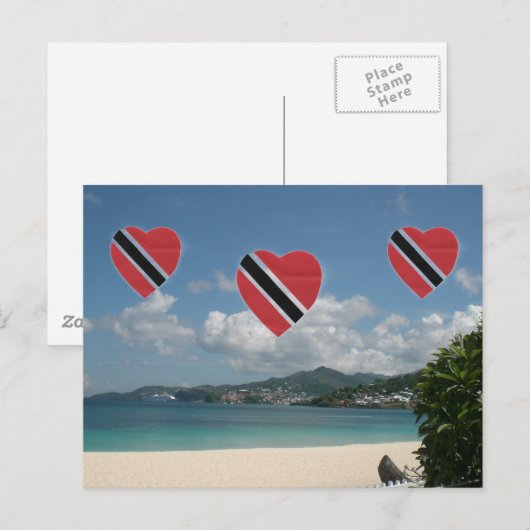 Vlag Trinidad en Tobago Briefkaart (Voorkant / Achterkant)