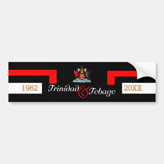 Vlag Trinidad en Tobago Bumpersticker (Voorkant)