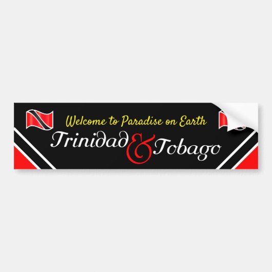 Vlag Trinidad en Tobago Bumpersticker (Voorkant)