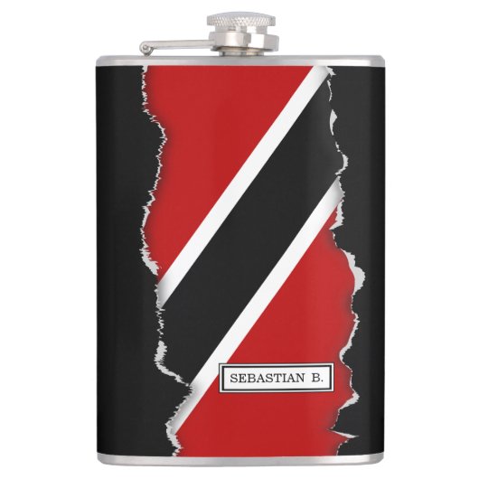 Vlag Trinidad en Tobago Heupfles (Voorkant)