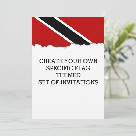 Vlag Trinidad en Tobago Kaart (Staand voorkant)