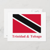 Vlag Trinidad en Tobago met naam Briefkaart (Voorkant / Achterkant)