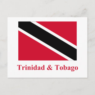 Vlag Trinidad en Tobago met naam Briefkaart