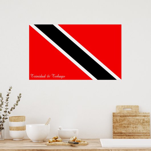 Vlag Trinidad en Tobago Poster (Keuken)