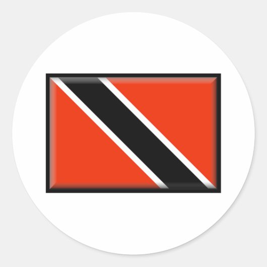 Vlag Trinidad en Tobago Ronde Sticker (Voorkant)