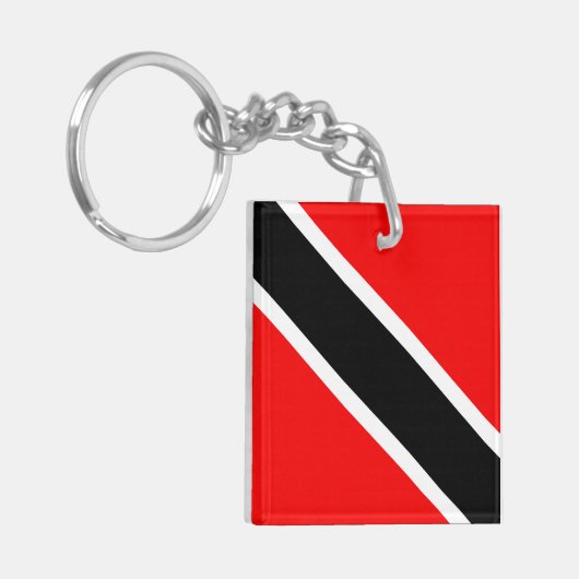 Vlag Trinidad en Tobago Sleutelhanger (Voorkant Links)