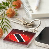 Vlag Trinidad en Tobago Sleutelhanger (Voorkant Rechts)