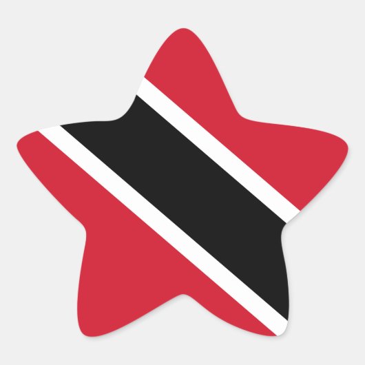 Vlag Trinidad en Tobago Ster Sticker (Voorkant)