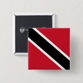 vlag trinidad en tobago vierkante button 5,1 cm (Voorkant /achterkant)