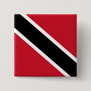 vlag trinidad en tobago vierkante button 5,1 cm