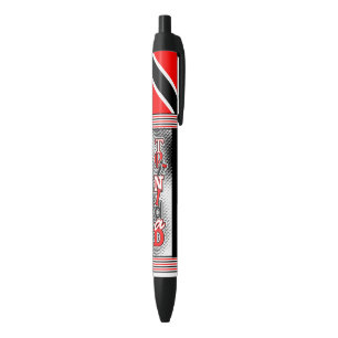 Vlag Trinidad en Tobago Zwarte Inkt Pen