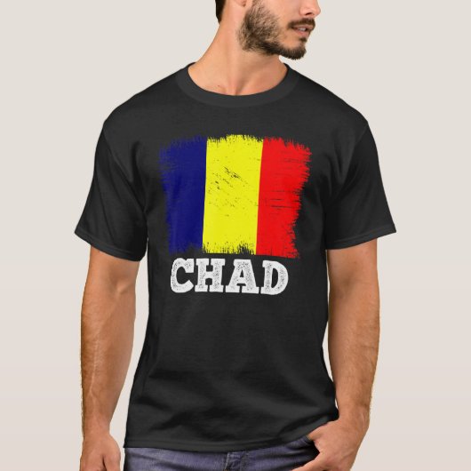  vlag Tsjaad: Tsjaadse achterlandvlag Tsjaad T-shirt (Voorkant)