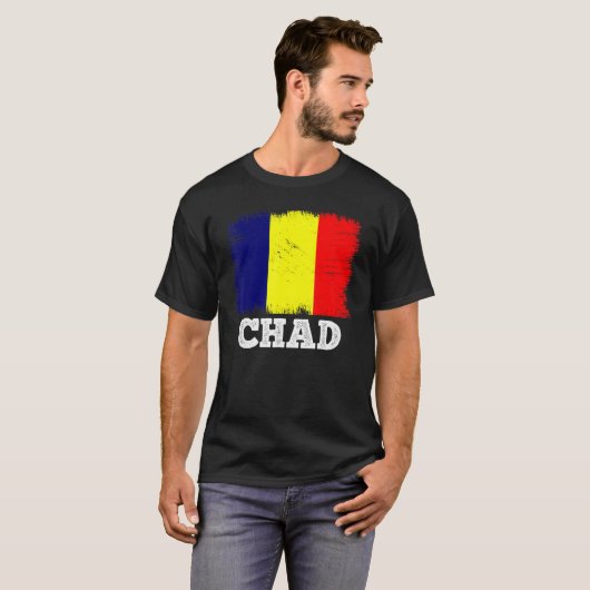  vlag Tsjaad: Tsjaadse achterlandvlag Tsjaad T-shirt (Voorkant volledig)