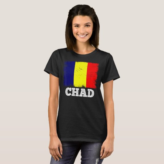  vlag Tsjaad: Tsjaadse achterlandvlag Tsjaad T-shirt (Voorkant volledig)