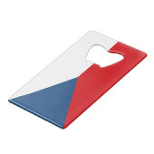 vlag Tsjechië Creditkaart Flessenopener (Voorkant Gekanteld)