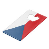 vlag Tsjechië Creditkaart Flessenopener (Voorkant Gekanteld)