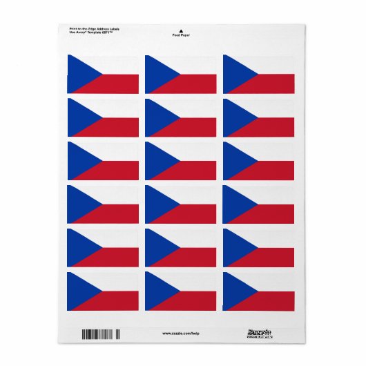 vlag Tsjechië Etiket (Full Sheet)