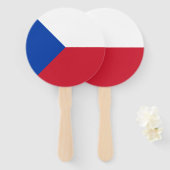 vlag Tsjechië Handwaaier (Voorkant en achterkant)