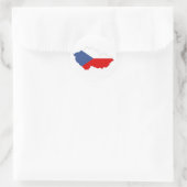 vlag tsjechië - kaart ronde sticker (Tas)