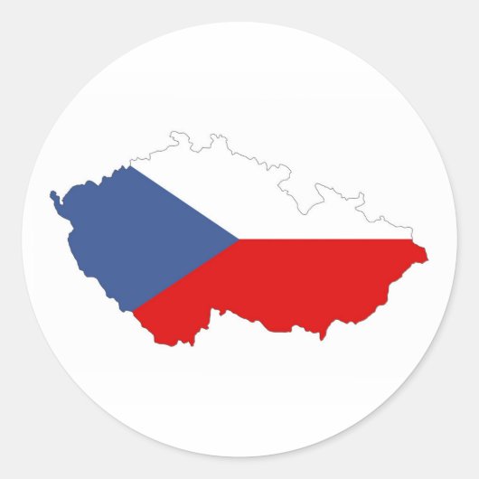 vlag tsjechië - kaart ronde sticker (Voorkant)
