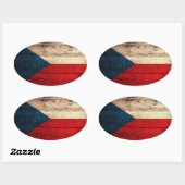 vlag Tsjechië Ovale Sticker (Vel)