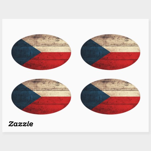 vlag Tsjechië Ovale Sticker (Vel)