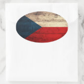vlag Tsjechië Ovale Sticker (Tas)
