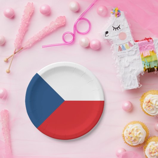 vlag Tsjechië Papieren Bordje (Feest)