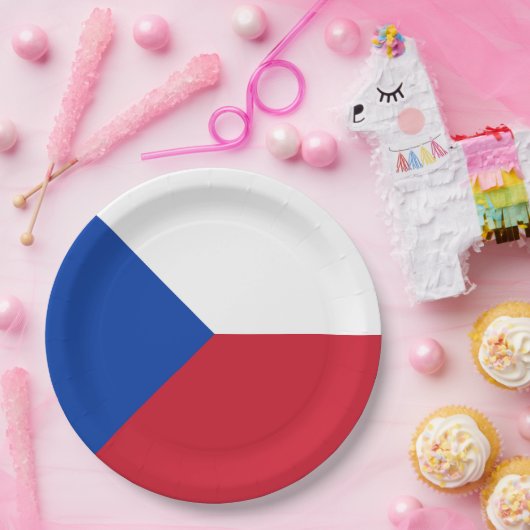 vlag Tsjechië Papieren Bordje (Feest)