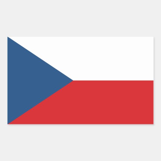 vlag Tsjechië Rechthoekige Sticker (Voorkant)