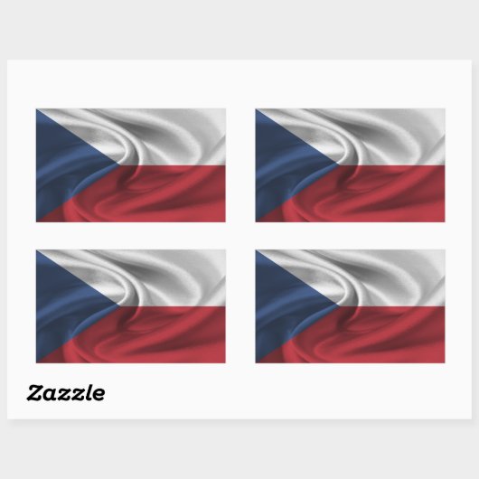 vlag Tsjechië Rechthoekige Sticker (Vel)