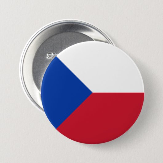 vlag Tsjechië Ronde Button 7,6 Cm (Voorkant /achterkant)