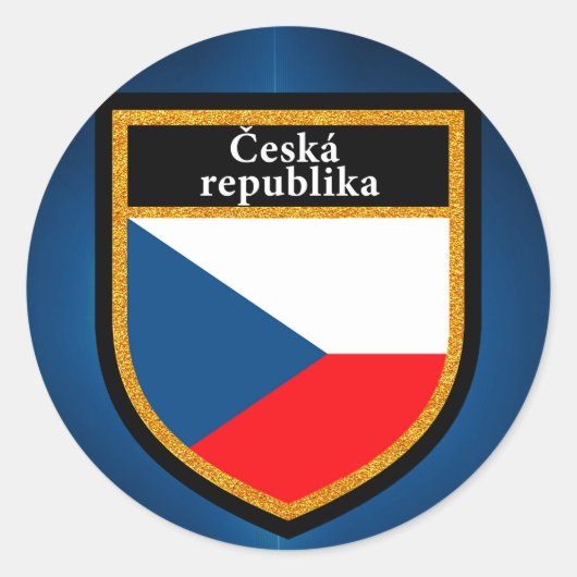 vlag Tsjechië Ronde Sticker (Voorkant)