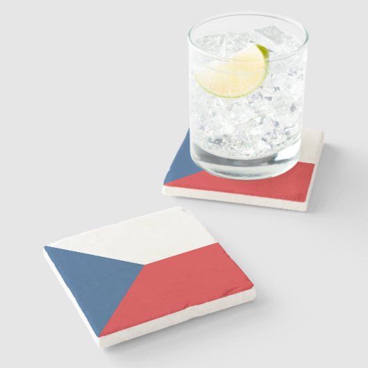 vlag Tsjechië Stenen Onderzetter (Zijkant)