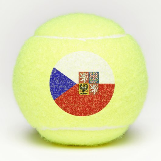 vlag Tsjechië Tennisballen (Voorkant)