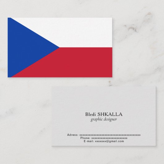 vlag Tsjechië Visitekaartje (Voorkant / Achterkant)