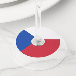 vlag Tsjechië Wijnglaslabel