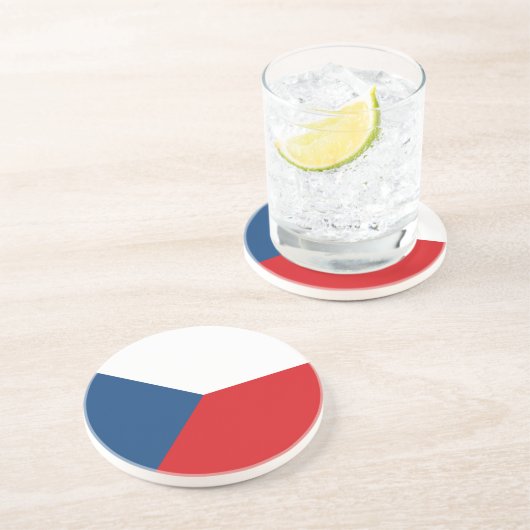 vlag Tsjechië Zandsteen Onderzetter (Zijkant)