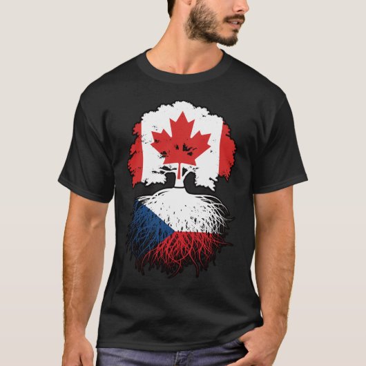 Vlag Tsjechische Canadese bomen T-shirt (Voorkant)