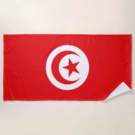 Vlag Tunesië Strandlaken (Voorkant)