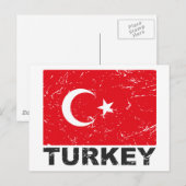 vlag Turkije Briefkaart (Voorkant / Achterkant)