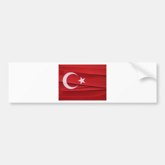 vlag Turkije Bumpersticker (Voorkant)