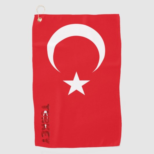 vlag Turkije Golfhanddoek (Voorkant)