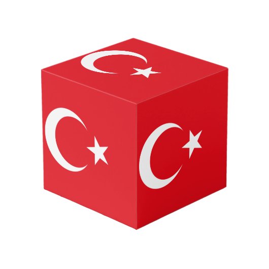 vlag Turkije Kubus (Voorkant hoekig)