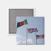 Vlag tussen de Afghaanse en de Amerikaanse vlag Magneet (Voorkant / Achterkant)